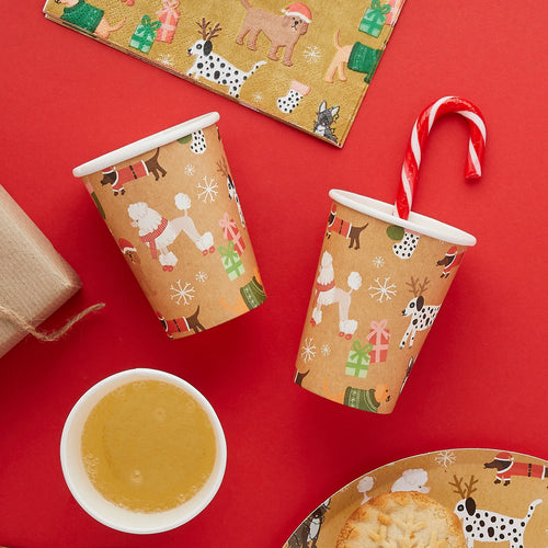 Santa Paws Eco Paper Cups (Pack of 8) - Anilas UK