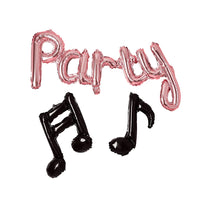 Rose Gold 'Party' Musical Note 14" Foil Balloon Garland - Anilas UK