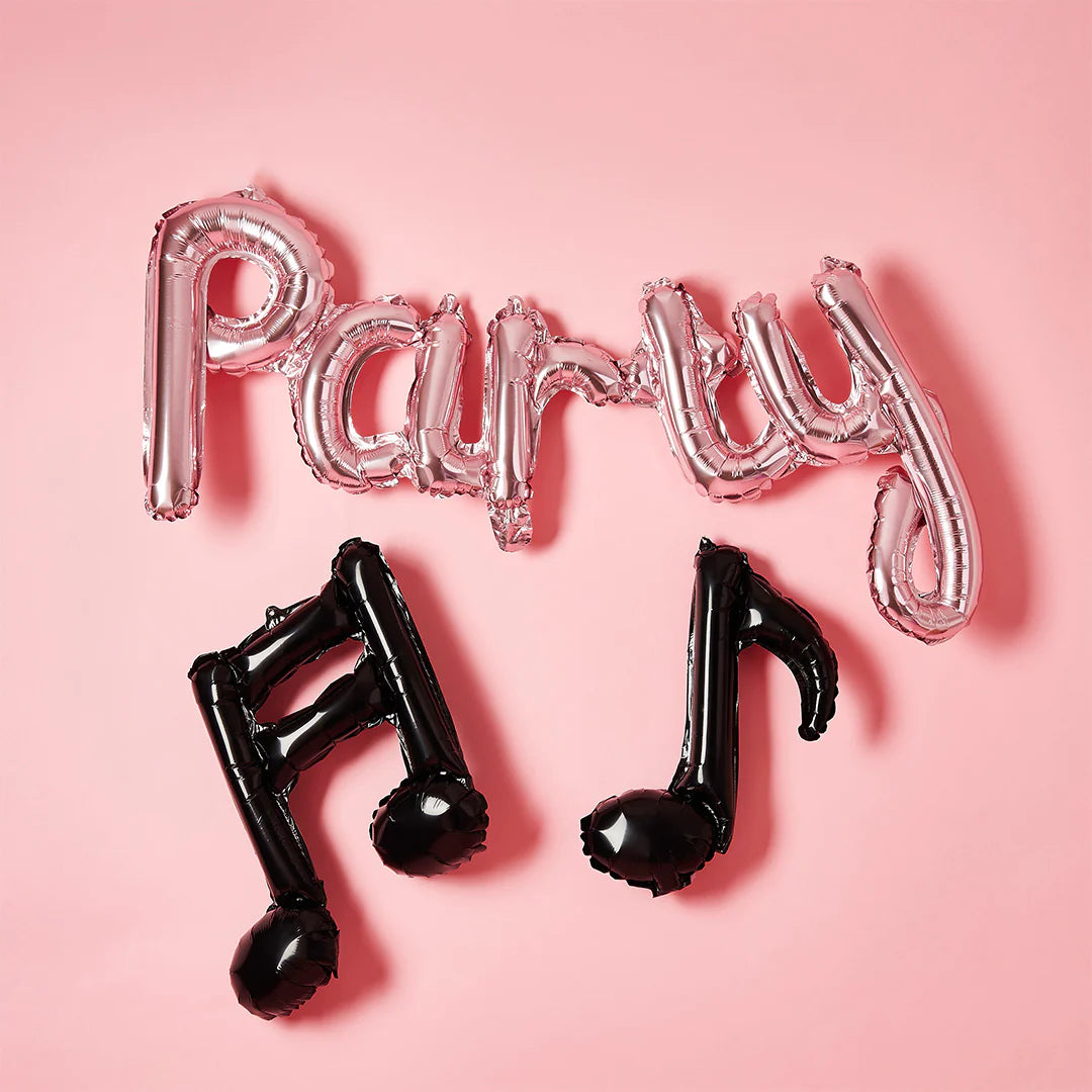 Rose Gold 'Party' Musical Note 14" Foil Balloon Garland - Anilas UK