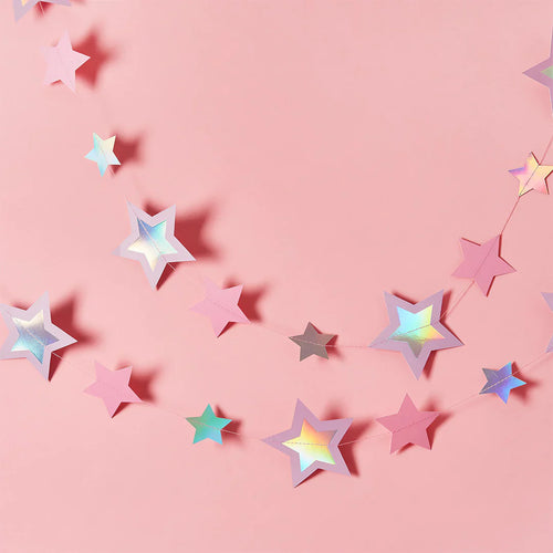 Trailing Stars Garland Birthday Party Banner Decoration - 5 Metres - Anilas UK