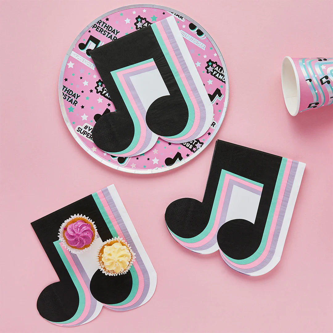 Musical Note Paper Napkins (Pack of 16) - Anilas UK