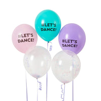 Let's Dance Confetti Filled 12" Latex Balloons (Pack of 5) - Anilas UK