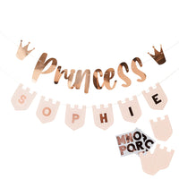 Princess Banner With Personalised Flags - Anilas UK
