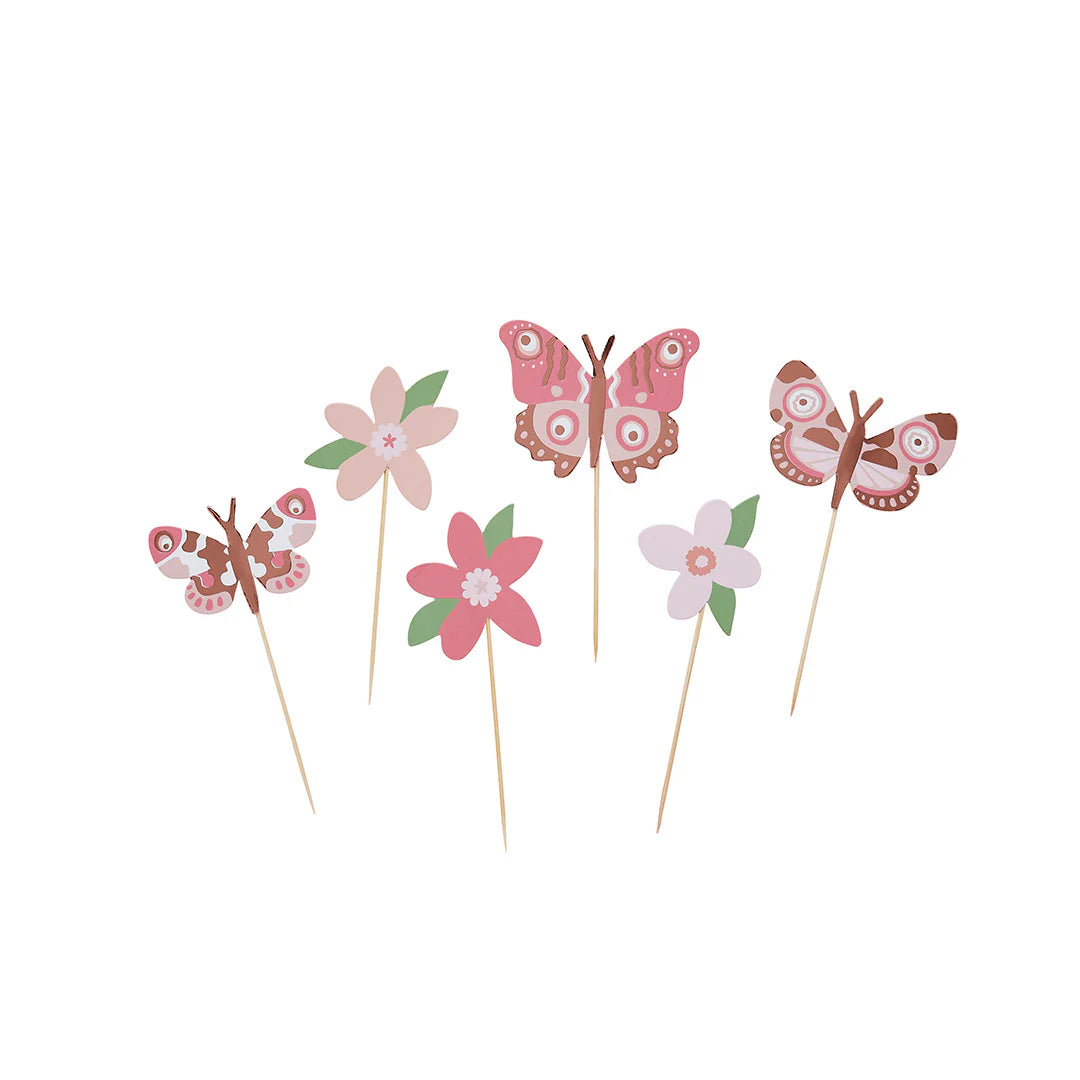 Flower & Butterfly Food Picks (Pack of 12) - Anilas UK