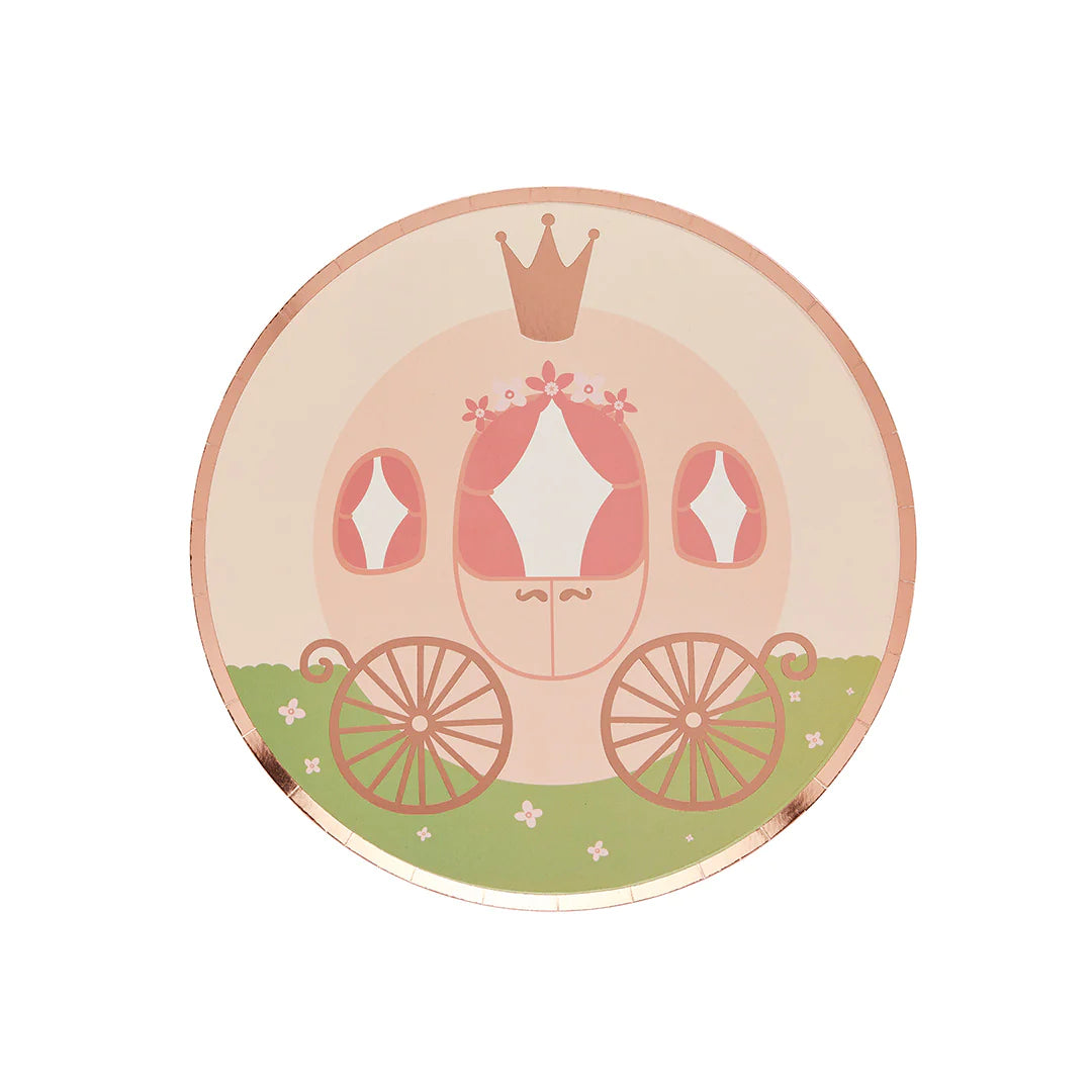 Princess Carriage Paper Plates (Pack of 8) - Anilas UK