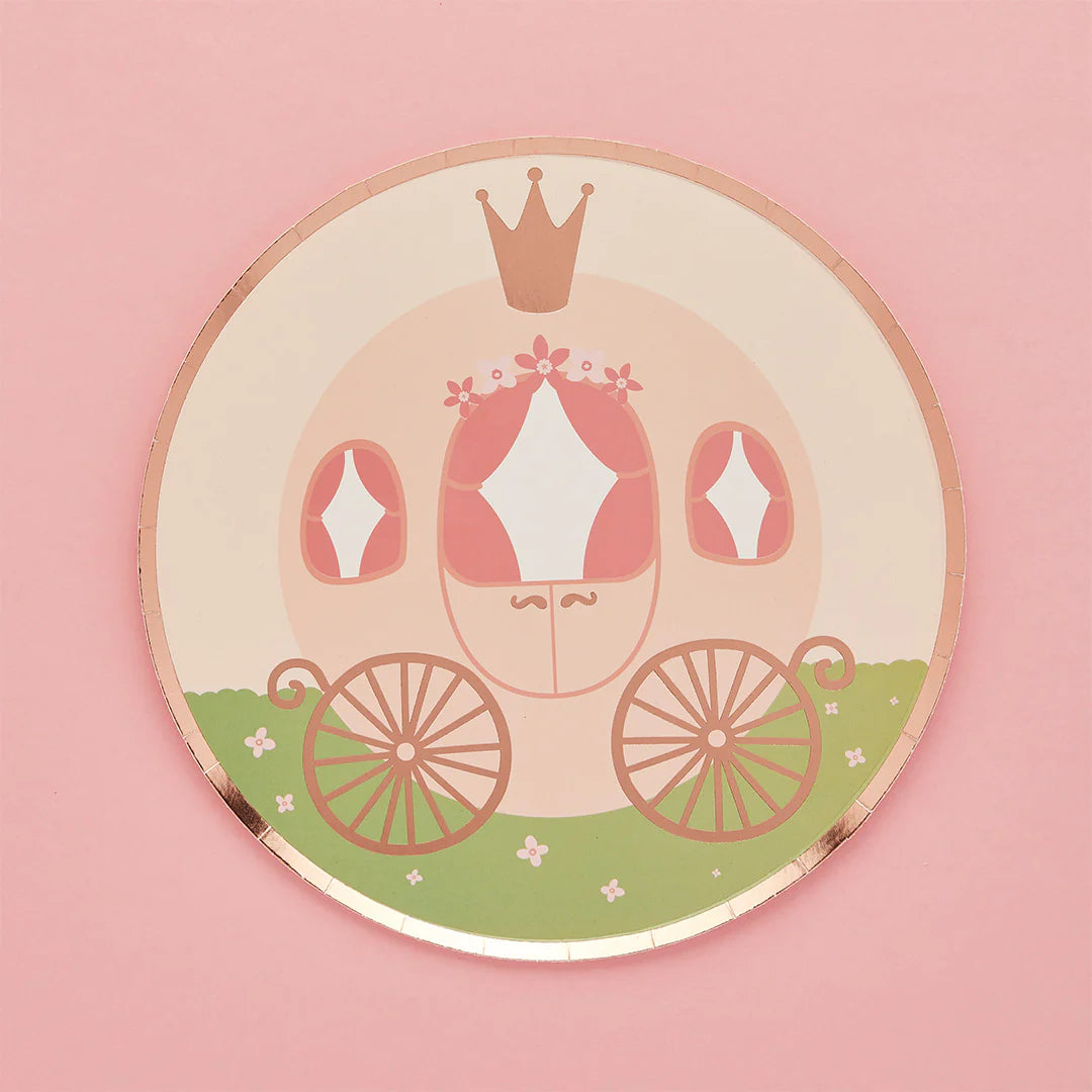 Princess Carriage Paper Plates (Pack of 8) - Anilas UK