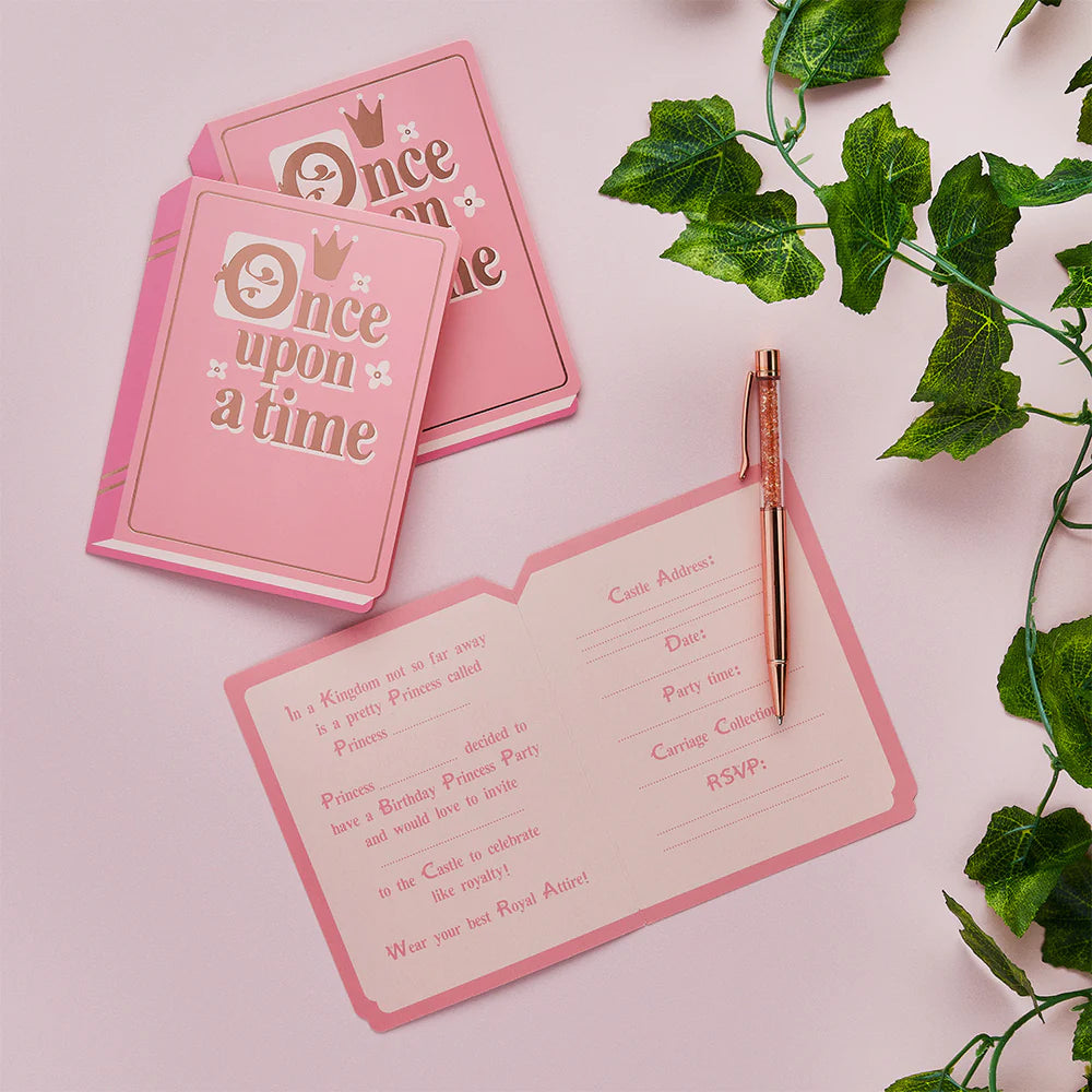 Princess Once Upon A Time Book Invitations (Pack of 10) - Anilas UK