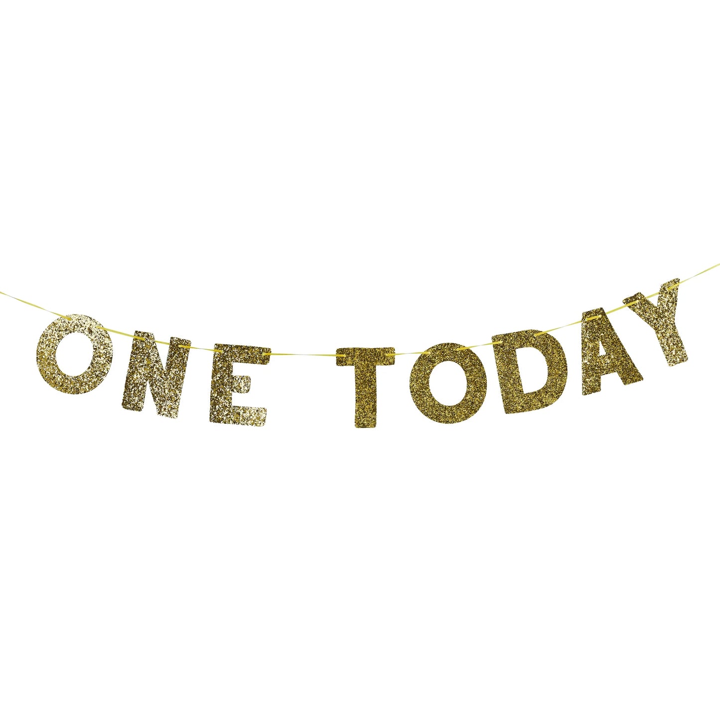 "One Today" Gold First Birthday Banner - 2m long - Anilas UK
