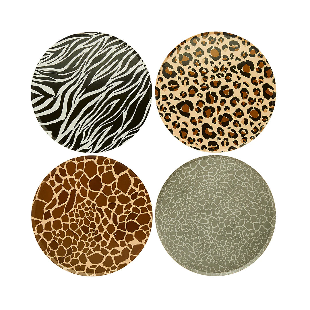 Safari Animal Print Paper Plates (Pack of 8) - Anilas UK
