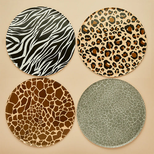 Safari Animal Print Paper Plates (Pack of 8) - Anilas UK