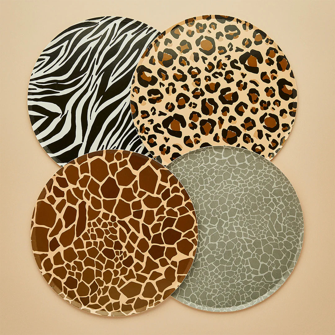 Safari Animal Print Paper Plates (Pack of 8) - Anilas UK