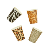Safari Animal Print Paper Cups (Pack of 8) - Anilas UK