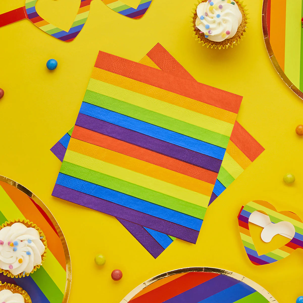 Rainbow Paper Napkins (Pack of 16) - Anilas UK