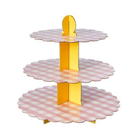 
              Pink Gingham 3 Tier Cake Stand
            