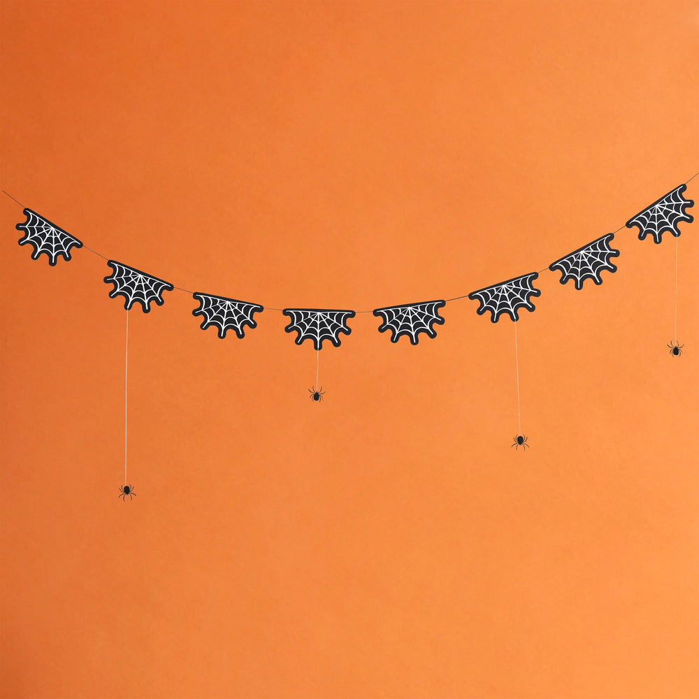 Cobweb Garland With Hanging Spiders  Halloween Party Decoration