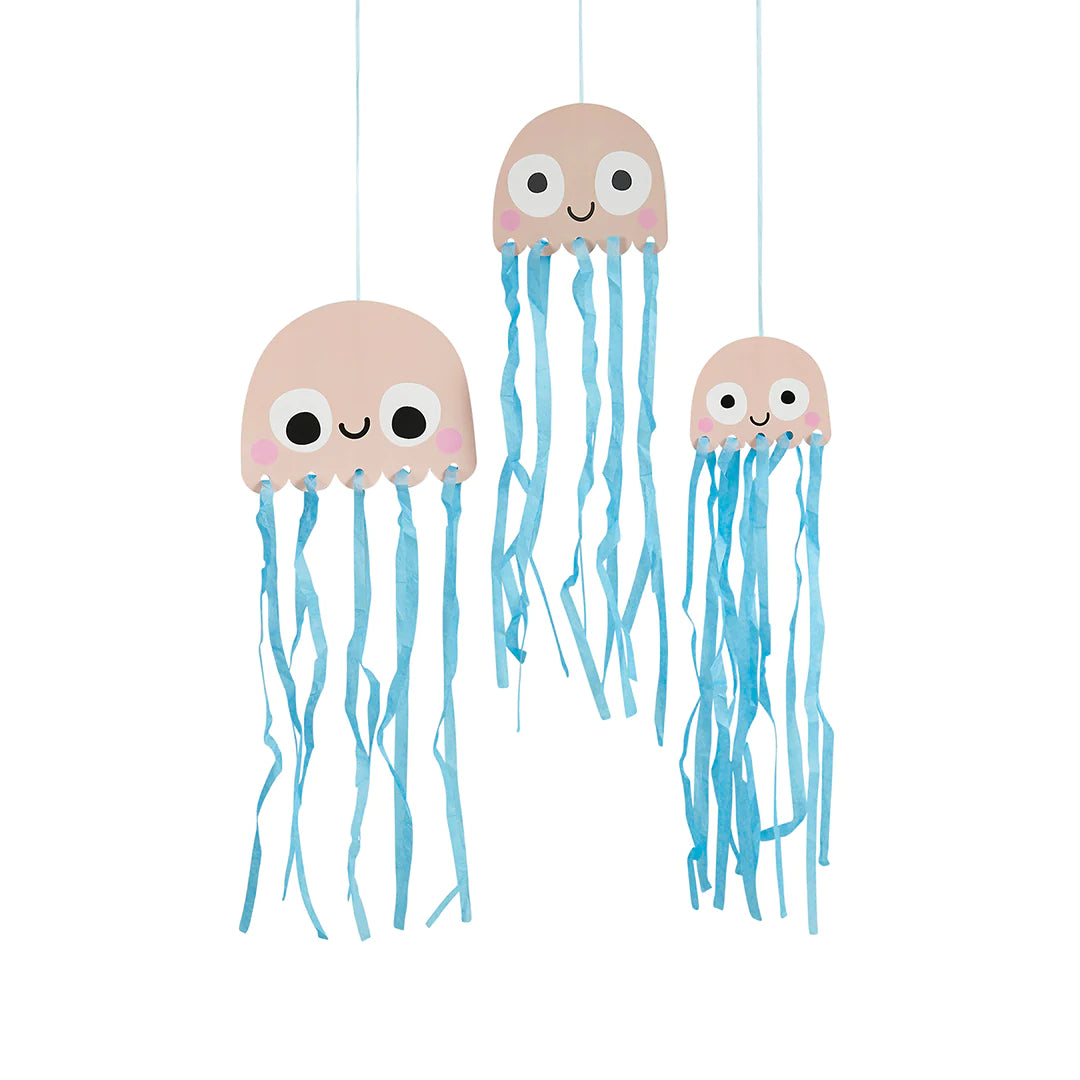 Hanging Jellyfish With Tissue Tassels (Pack of 3) - Anilas UK