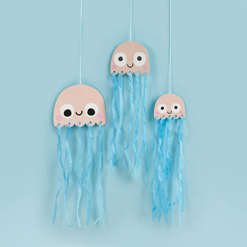 Hanging Jellyfish With Tissue Tassels (Pack of 3) - Anilas UK