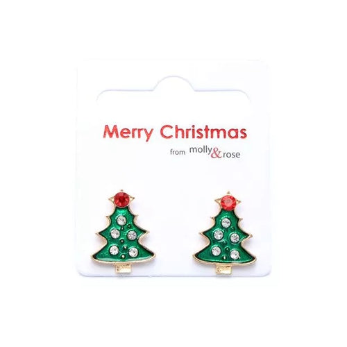 Diamante Christmas Tree Earrings - Anilas UK