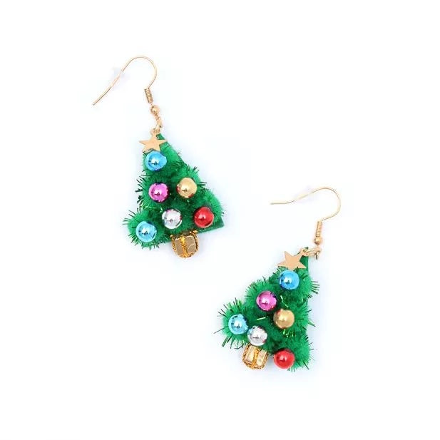 Tinsel Christmas Tree Earrings - Anilas UK