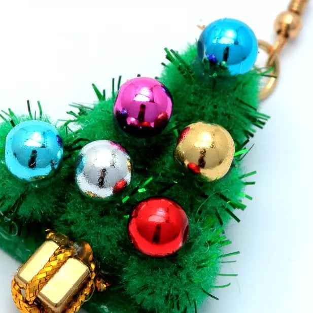 Tinsel Christmas Tree Earrings - Anilas UK