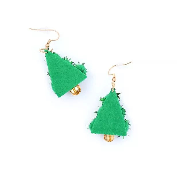 Tinsel Christmas Tree Earrings - Anilas UK