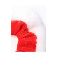 Red Velvet Christmas Scrunchie with White Trim - Anilas UK