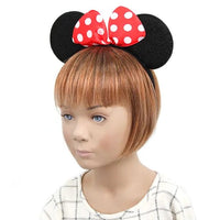 Mouse Ears with Red Satin Bow Headband - Anilas UK