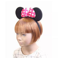 Mouse Ears with Pink Satin Bow Headband - Anilas UK