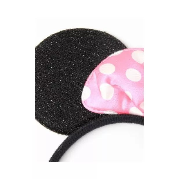 Mouse Ears with Pink Satin Bow Headband - Anilas UK