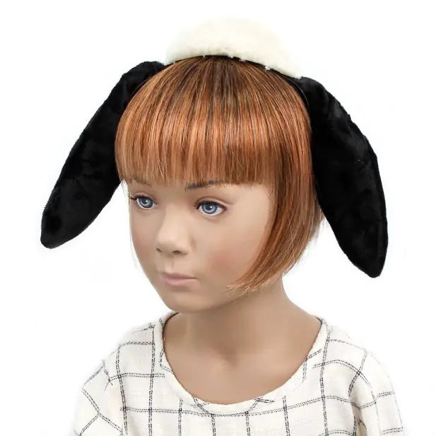 Black Sheep Ears Headband with Wool Style Top - Anilas UK