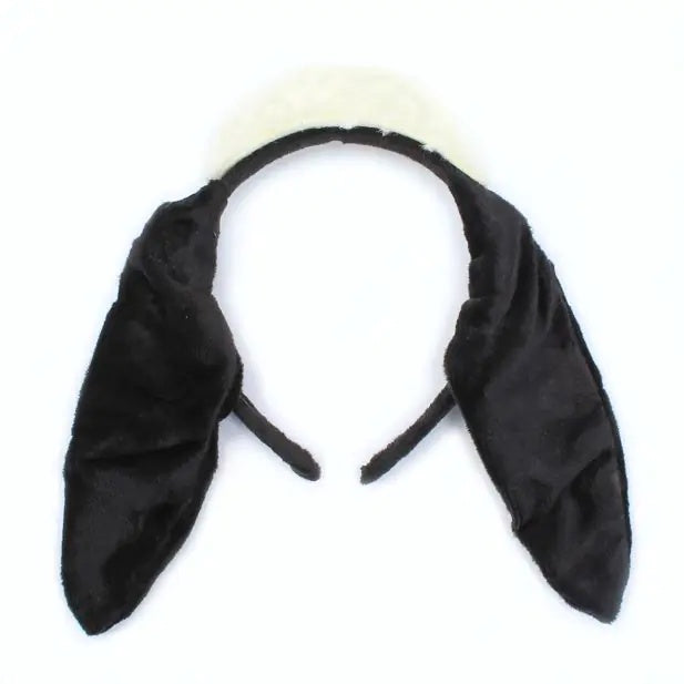 Black Sheep Ears Headband with Wool Style Top - Anilas UK