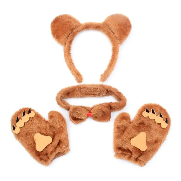 Teddy Bear Ears Headband, Paws And Bow Tie Dress Up Set - Anilas UK