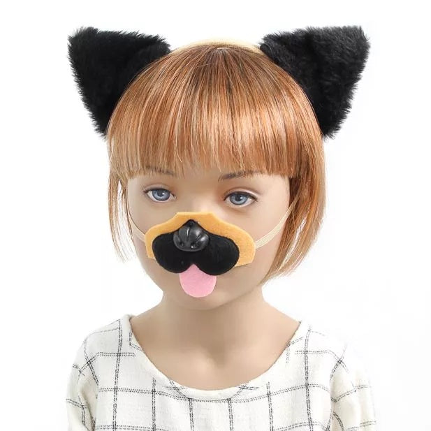 Pug Ears, Nose And Tail Dress Up Set - Anilas UK