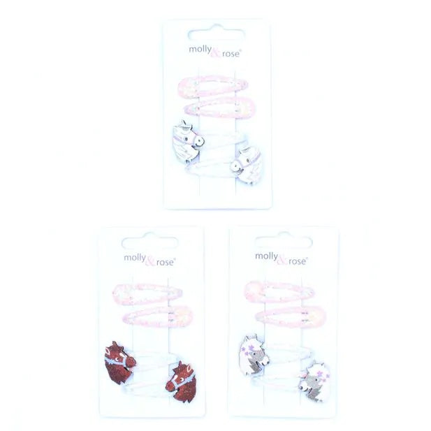 Pony Hair Accessories -4cm (Pack with 4 clips on card) - Anilas UK