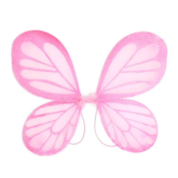 Blue or Pink Fairy Wings with coloured glitter 45x35cm - Anilas UK