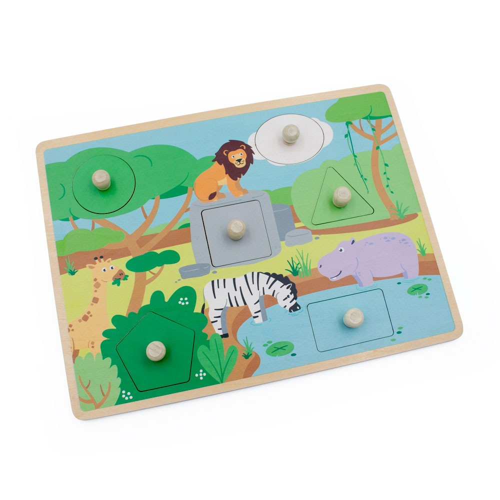 Safari Peek a Boo Peg Puzzle - Anilas UK