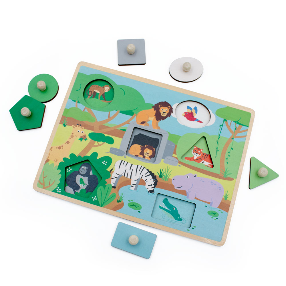 Safari Peek a Boo Peg Puzzle - Anilas UK