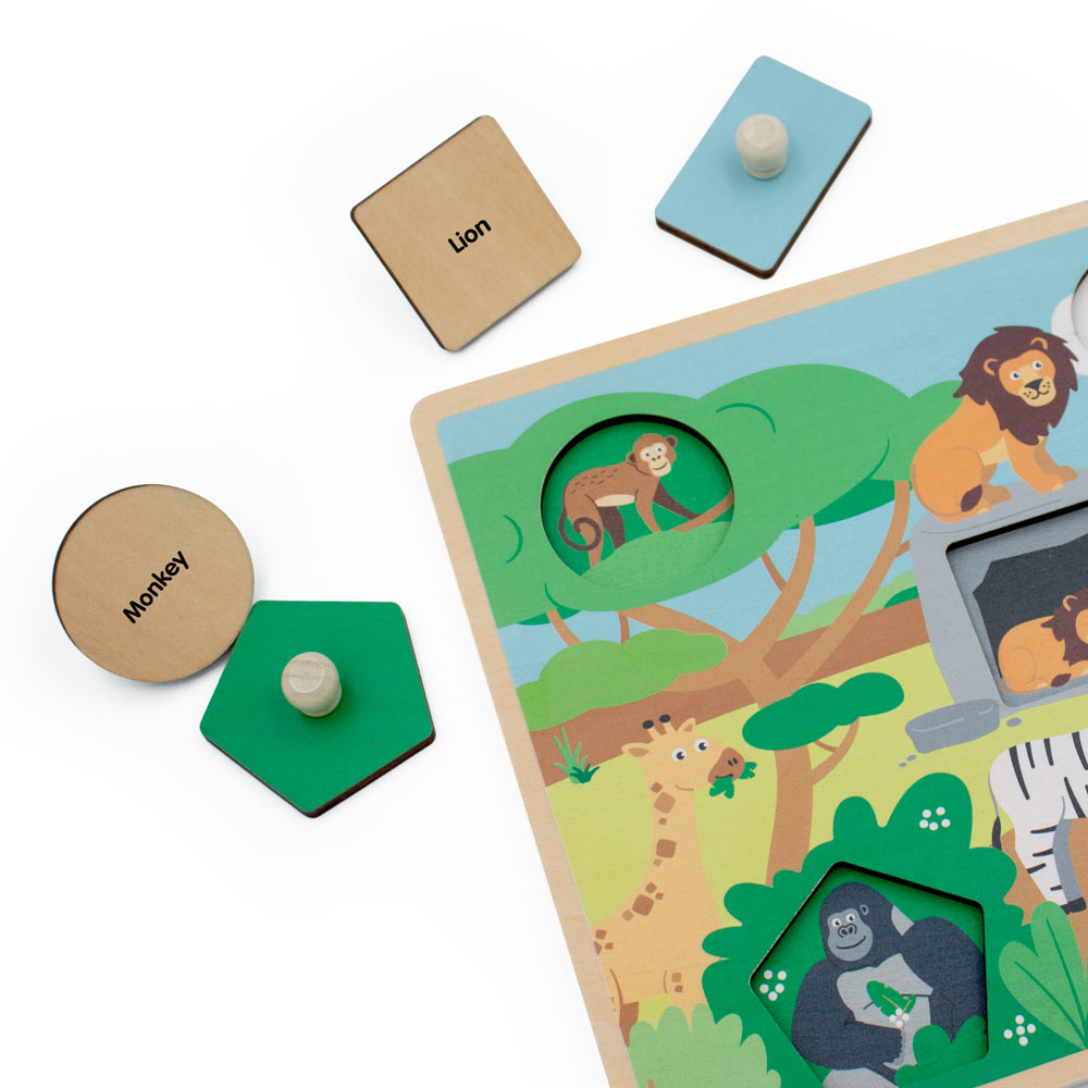 Safari Peek a Boo Peg Puzzle - Anilas UK