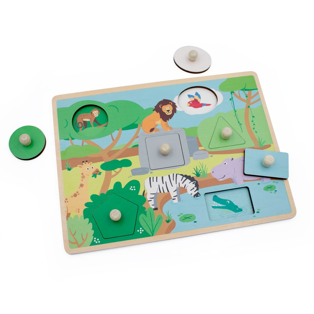 Safari Peek a Boo Peg Puzzle - Anilas UK