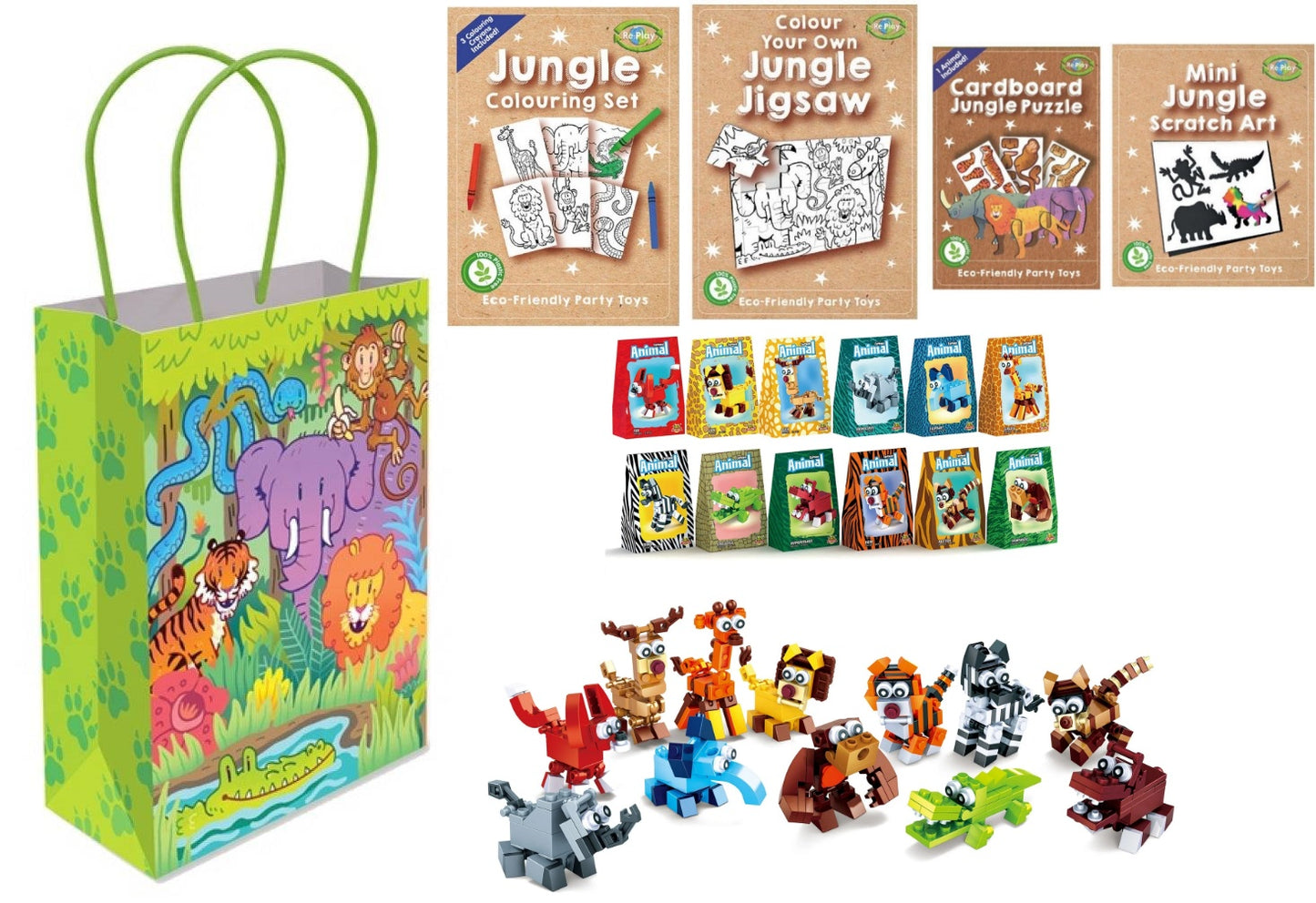 Deluxe Jungle Themed Party Bags with Fillers - Anilas UK