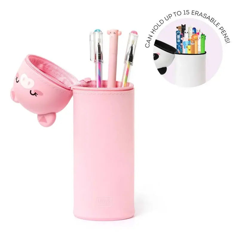 Kawaii 2-In-1 Soft Silicone Pencil Case - Piggy - Anilas UK