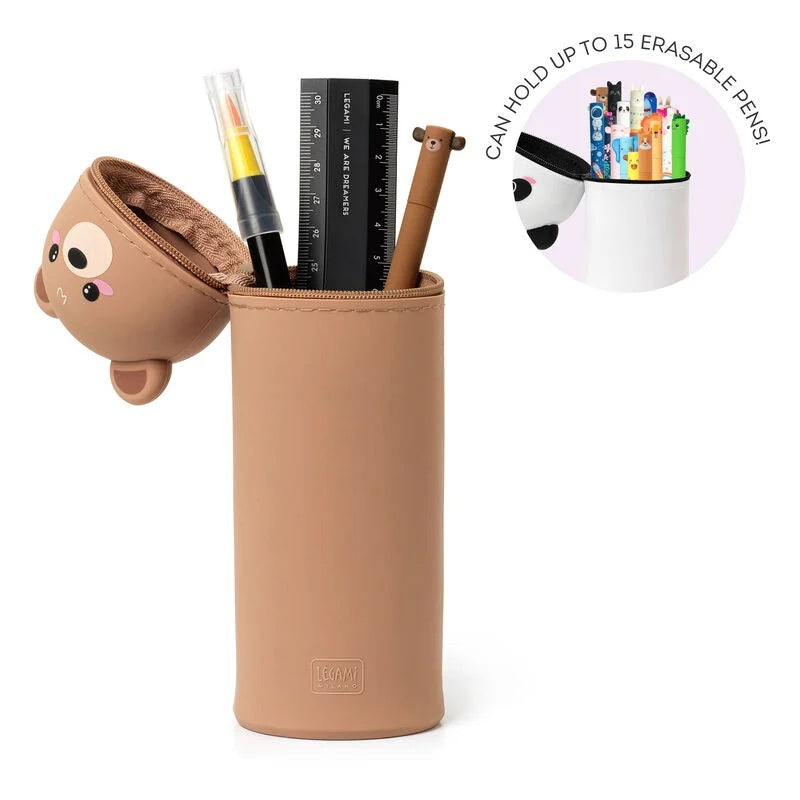Kawaii 2-In-1 Soft Silicone Pencil Case - Teddy Bear - Anilas UK