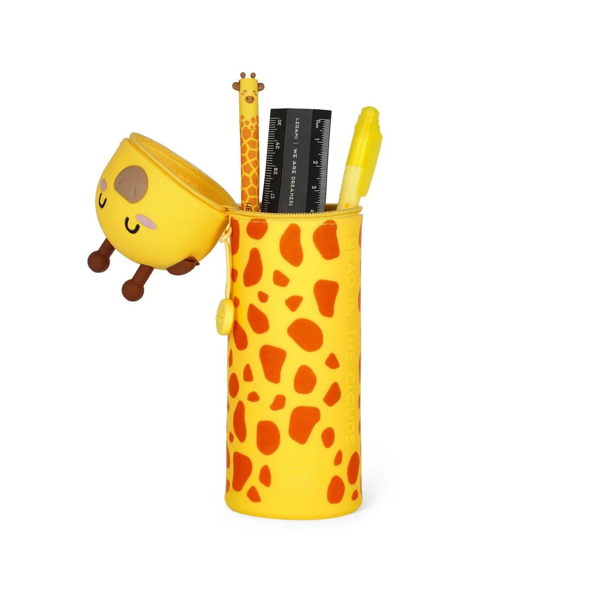 Legami Kawaii 2 in 1 Soft Silicone Pencil Case - Giraffe - Anilas UK