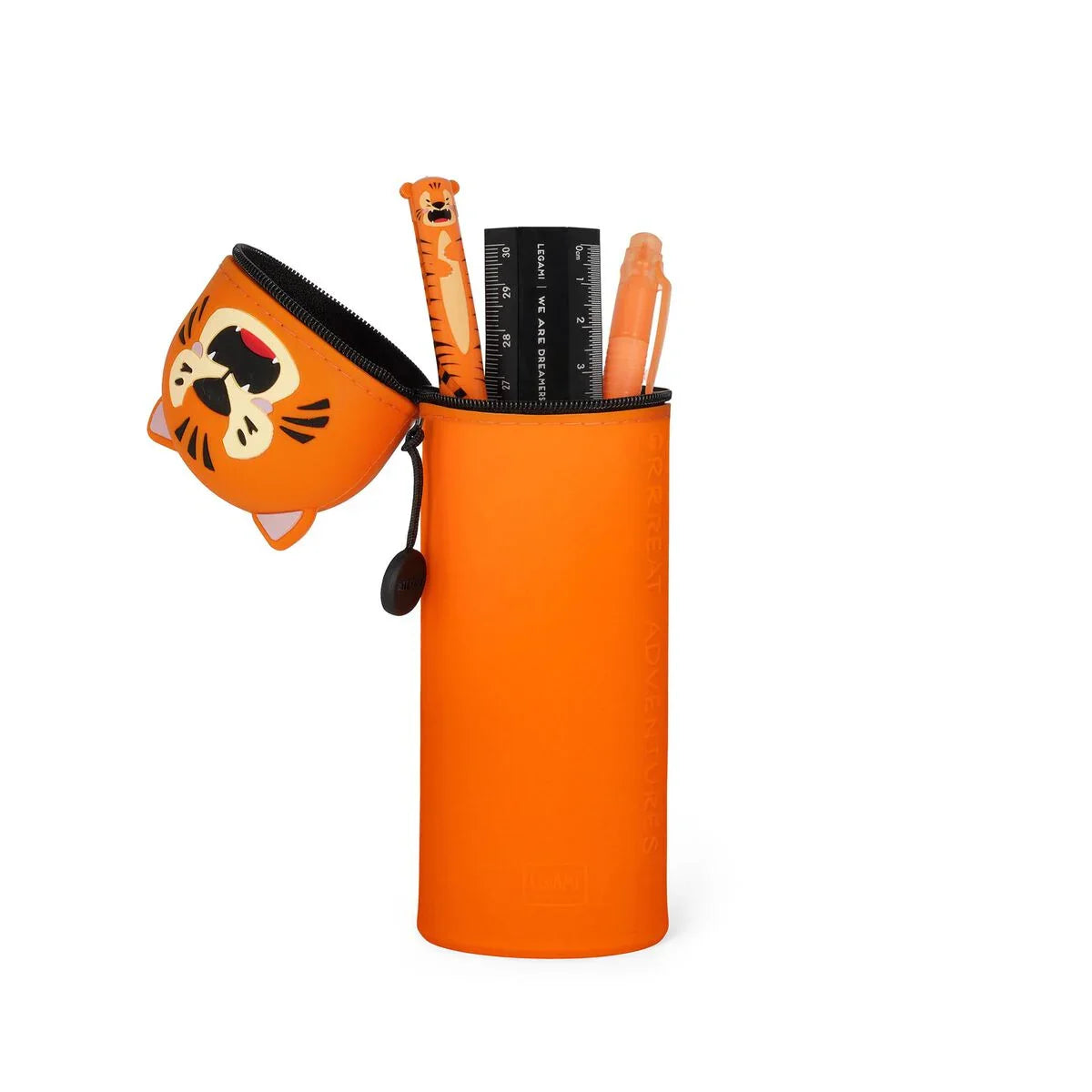 2 in 1 Soft Silicone Pencil Case - Tiger - Anilas UK