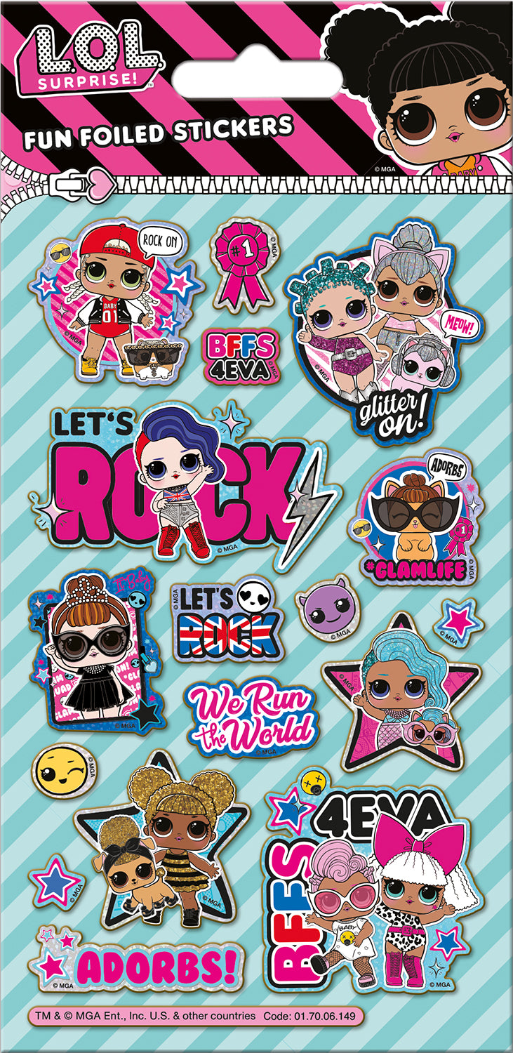 L.O.L Surprise! Glitter Reusable Foiled Stickers - Anilas UK
