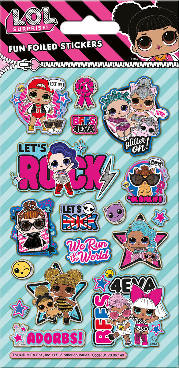 L.O.L Surprise Glitter Reusable Foil Stickers | Anilas UK
