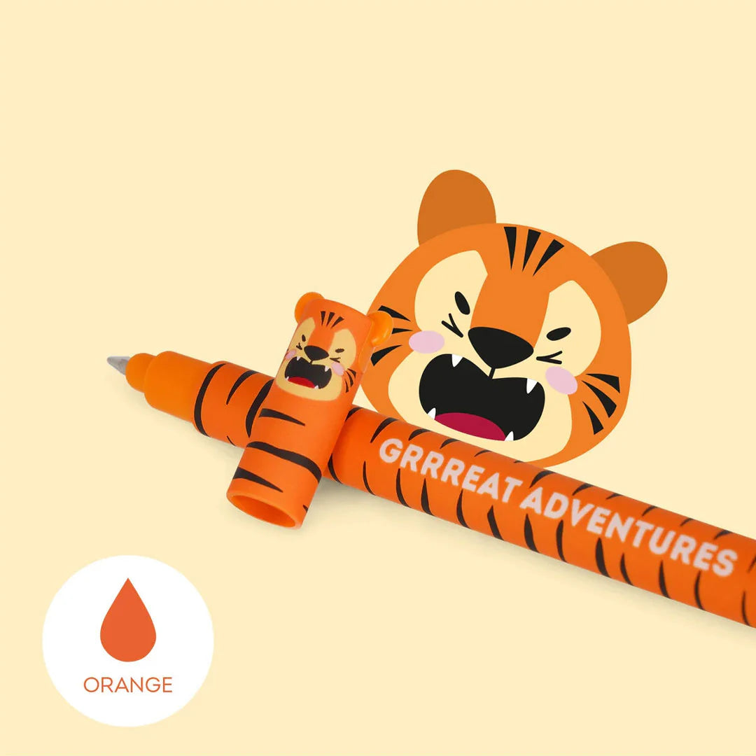 Legami Erasable Gel Pen Tiger - Orange Ink - Anilas UK