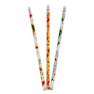Christmas Pencils with Erasers (Set of 12) - Anilas UK