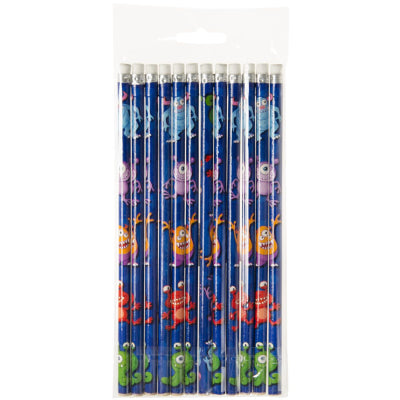 Monsters Pencils with Erasers (Set of 12) - Anilas UK