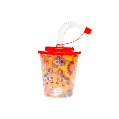 Drinking Cup with Straw- Farm Animals - Anilas UK